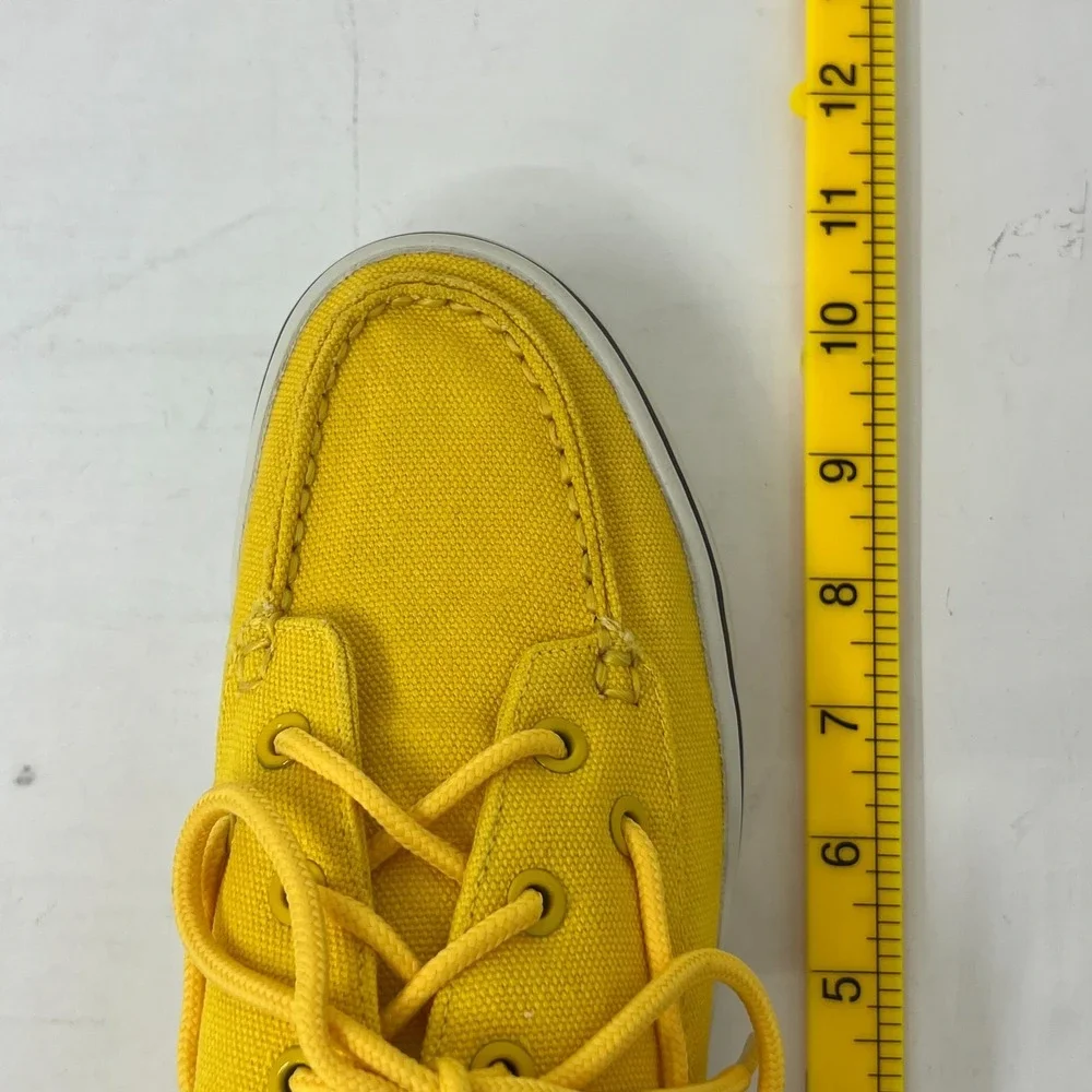 Polo Sport Ralph Lauren Canvas Boat Shoes Yellow &‎ Navy Women's US 8B VTG NEW
